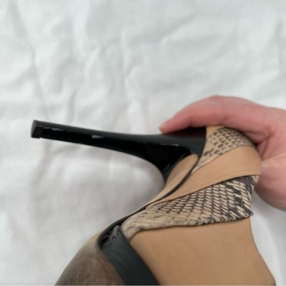 Giuseppe Zanotti Design Peep Toe High Heel Pumps Size 37 Snake Print leather - Picture 11 of 15